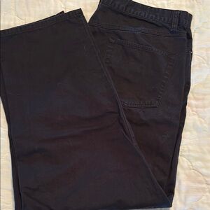 Black Cotton Casual Pants